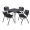 Kee Kee Square Table & Chair Set, Wood, Metal, Plastic Top, Grey TB3030GYBPCM47BK - alternate 1